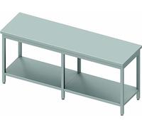 Table Inox Professionnelle Sans Dosseret - Avec Etagère - Profondeur 600 - Stalgast