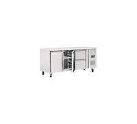 Table inox réfrigérée tropicalisée positive 417 Litres, 2 portes & 2 tiroirs, 350 W, 220 V - MONO