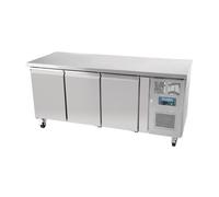 Table inox ventilée positive 417 Litres, 3 portes GN 1/1, sur roulettes, 300 W, 220 V - MONO