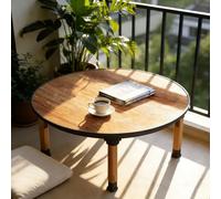 Table Japonaise Sol Table Basse Pliante Multifonction Design Zen Bois Massif pour Salon Méditation Bureau Tables Pliable Repas Salle à Manger Tables Tatami(Round,90x90cm(35.4"x35.4"))