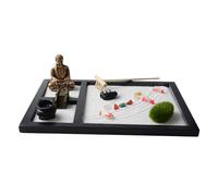 Table Jardin De Sable Zen,Décor De Table De Jardin De Sable,Jardin de sable de bureau de méditation zen | Jouet de ratissage de sable, ornement de table amusant, relaxation intérieure et extérieure, p