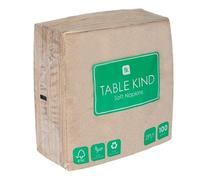 Table Kind | Lot de 100 Serviettes en Papier Souple recyclé, Serviettes de Table jetables Marron, Traiteur et Usage Quotidien, Ecologique, Kraft Non Blanchi, Compostable, Fabriqué en UE, 2ply, 33cm