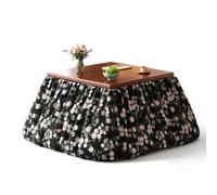 Table Kotatsu Pliable Bambou Couette Double Face, Table Basse Salon Maison | Table Kotatsu Multifonction, Cadre Pliable, Couette Réversible, Rangement, Séchoir Linge(Brown-1,70cm/27.5in)