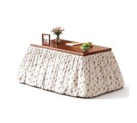 Table Kotatsu Pliable Bambou Couette Double Face, Table Basse Salon Maison | Table Kotatsu Multifonction, Cadre Pliable, Couette Réversible, Rangement, Séchoir Linge(Brown-2,120cm/47.2in)