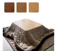 Table Kotatsuu Table Basse Tatami en Bois Couette et Tapis Épaissis Chauffage a Température Réglable Convient a Toutes Les Saisons(Dark Brown,80 * 80cm)