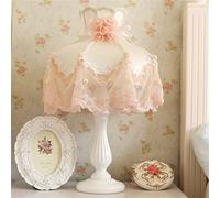 Table Lamp Bedroom Bedside Lamp Princess Warm Light Pastoral Style European Style Lace Fabric Bedside Table Lamp (Color : Dimmer Switch Size : 30x52CM) (Push Button Switch 30x52CM)