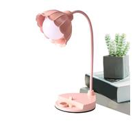 Table Lamp - Cute Non Glare Dimmable Light | Rechargeable Flower Theme Night Lamp with Touch Control, Indoor Lighting Decor for Bedroom Living Room Dorm Apartment, Study Reading Accent Illumination