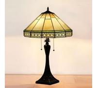 Table Lamp MissStyle Lamp 2-Light 16 inch Wide Yellow Stained Glass Desk Lamp Decor for Bedrooms Living Room Study Home Office