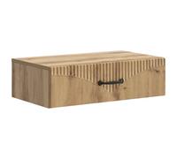 Table latérale murale en bois massif 59 x 34,5 x 17 cm | Bois massif, tiroirs spacieux, poignées élégantes, style moderne minimaliste, utilisation comme table d'appoint ou spot
