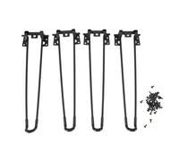 Table Legs Heavy Duty U Shape Black Metal Folding Furniture Legs for Coffee Table Camping Table Modern Minimalist Design Premium Iron Material 4 Pack with Screws (420mm)