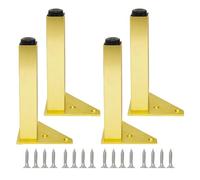 Table Legs Metal 6/8/10/12/15/45/50/55/60cm,4 Pcs Furniture Legs Adjustable,DIY Replacement Furniture Feet,Desk Legs Black/Gold/Black Gold,with Screws,Gold-6cm(2.4in)