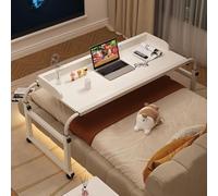 Table Lit,Table A Roulette pour Lit De Ordinateur Portable sur roulettes Medicale Inclinable Médicalisé Laptop Desk for Bed à Grand Plateau Repas Noir(Color:Blanc+)
