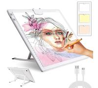 Table lumineuse A3, rechargeable à LED,3 couleurs,Intensité variable en continu et 6 niveaux de luminosité,Panneau lumineux à dessin, dessin, croquis