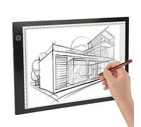 Table Lumineuse Portable LED,Table Lumineuse Portable de Ultra-Mince,Luminosité Réglable Tablette De Dessin À LED,Tablette Dessin Lumineuse Pad pour Animation-35,5 * 23,5 * 0,4CM (A4-avec échelle)