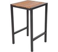 Table Mange Debout Carré en Acier et Acacia H1000 mm Bolero Bois foncé G