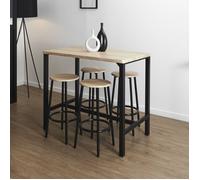 TABLE MANGE DEBOUT ET 4 TABOURETS LOKA