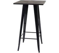 Table Mange-Debout Hwc-A73, Plateau En Bois, Design Industriel, Métal, 107x60x60cm Noir Multicolore