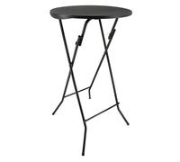 Table mange debout pliable diamètre 60cm hauteur 110cm - Table haute pliante de bar - Plateau résine Structure Acier laquée