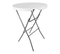 Table mange debout pliable - Diamètre 80cm H110cm - Table haute pliante de bar - Plateau résine Structure Acier