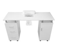 Table Manucure Professionnelle Blanche MDF - Avec Aspirateur INCLUS