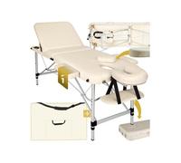 Table massage pliante 3 zones beige en vinyle rembourrage épais robuste légère et portable