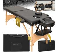 Table Massage TECTAKE FREDDI 2 Zones Pliante Portable Réglable Hauteur Noir Sac