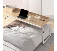 Table Medicale A Roulette Pour Lit,tables De Lit D'aide à L'autonomie Bureau à Roulettes Pour Ordinateur Portable Avec Roulettes Table De Chevet Réglable Pour Bureau, Lit, Canapé, Hôpital(Color:bois)