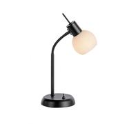 Table Métal Verre 36,8 CM Haut Noir Blanc E14 3000 K 430 Lm Tischleuchte