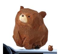 Table mini-ours en bois sculpté, figurine de collection miniature | Figure de sculpture en bois faite à la main pour la décoration et la collection de table, jouets décoratifs pour étagères et co