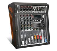 Table Mixage Amplifiée 4 Ohm 2x300w dj Professionnel Console de Mixage Amplifier avec 99 DSP Effect, Tabl Mixag 4 Canaux dj Pro Audio Mixer avec Usb Bluetooth