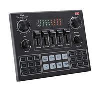 Table Mixage Audio USB Bluetooth, Mélangeur de Son de Changeur de Voix V9 avec 16 Effets pour la Diffusion en Direct de Téléphone Portable de Jeu d'ordinateur