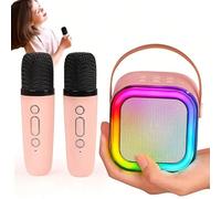 Table Mixage DJ, Machine K12 avec 2 microphones sans fil, ensemble de haut-parleurs portables sans fil avec lumières RVB