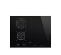 Table mixte gaz induction PM6643R verre céramique noir / finition cuivre 65 cm fonction gril