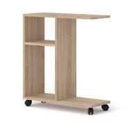 TABLE MOBILE AVEC ROULETTES SUPPORT PC CHEVET BUREAU MAISON CHÊNE 60x45x22cm TRA