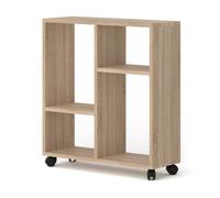 TABLE MOBILE AVEC ROULETTES SUPPORT PC CHEVET BUREAU MAISON CHÊNE 65x60x20cm TRA
