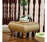 Table moderne en bambou pour petits espaces - Table basse carrée élégante pour salon, chambre à coucher, balcon et fenêtre - Disponible en 34,8 cm, 42,9 cm et 54,9 cm de diamètre