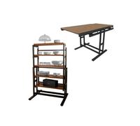 Table Modulable (20 L78 H77,5 Cm) Convertible En Etagère Stélé Industriel Marron Multicolore