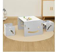 Table Montessori Enfant - SUTEO - 2 chaises - Ajustable en hauteur - Pour 1 à 3 ans - Lecture, repas et jeu