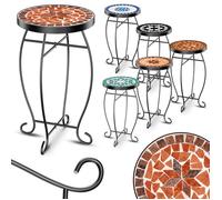 Table mosaïque - KESSER - Mosaïque de pierre lourde - Métal thermolaqué - Dimensions 60x34 cm