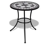 vidaXL Table d'appoint de jardin mosaïque Noir/Blanc