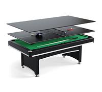 Table multi jeux 3 en 1 APOLLON Billard, Ping-Pong, Plateau D?natoire - avec accessoires