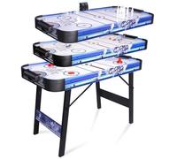 Table multi-jeux 3 en 1, fonction score électronique, avec 12V ventilateur ，table de air hockey, bowling, jeu de palets,130*61*78cm