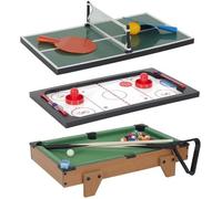 Table Multi Jeux 3 en 1 - Jeu de Air Hockey , Mini Billard et Ping Pong | Coffret pour toute la Famille - Les Jeux de votre Enfance