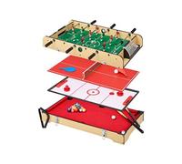 Kangui Table Multi Jeux 4 en 1 - Babyfoot Barres télescopiques - Billard - Ping Pong - Hockey