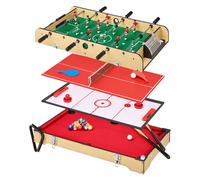 Table multi jeux 4 en 1 - Babyfoot barres télescopiques - Billard - Ping Pong - Hockey