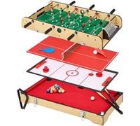 Kangui Table Multi Jeux 4 en 1 - Babyfoot Barres télescopiques - Billard - Ping Pong - Hockey