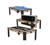 Table multi jeux 7FT industrielle convertible billard hockey bois clair