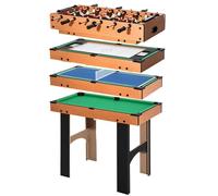 Table multi jeux HOMCOM 4 en 1 babyfoot billard air hockey ping-pong avec accessoires en bois 92L x 78l x 80H cm
