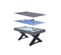 Table multi-jeux, ping-pong et billard en bois gris TEXAS