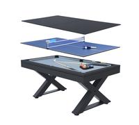 Table multi-jeux, ping-pong et billard en bois noir TEXAS